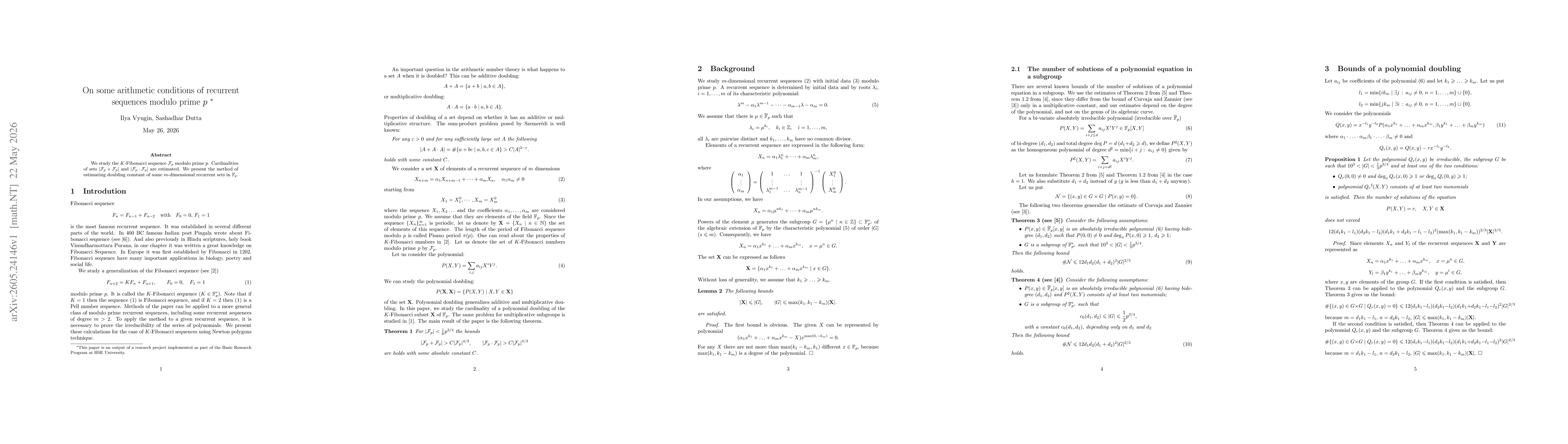 Thumbnail for On some arithmetic conditions of recurrent sequences modulo prime p