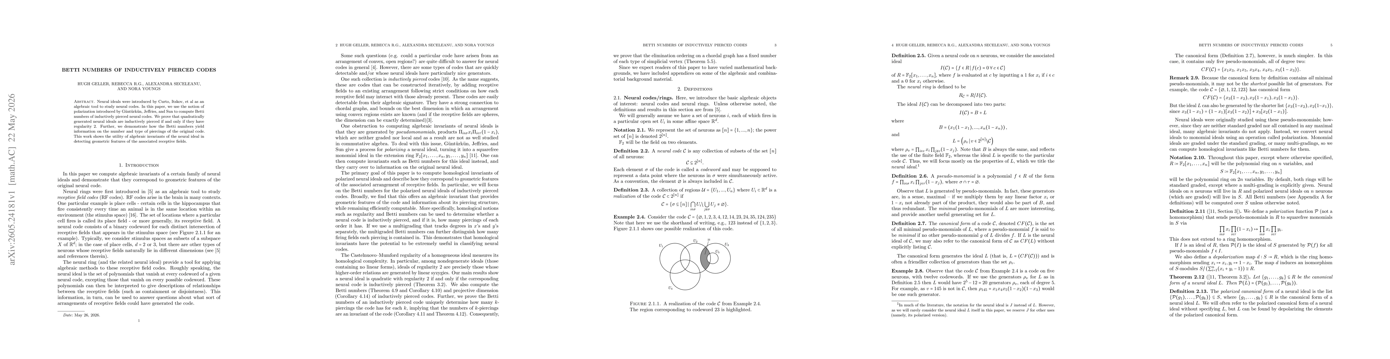 Thumbnail for Betti numbers of inductively pierced codes