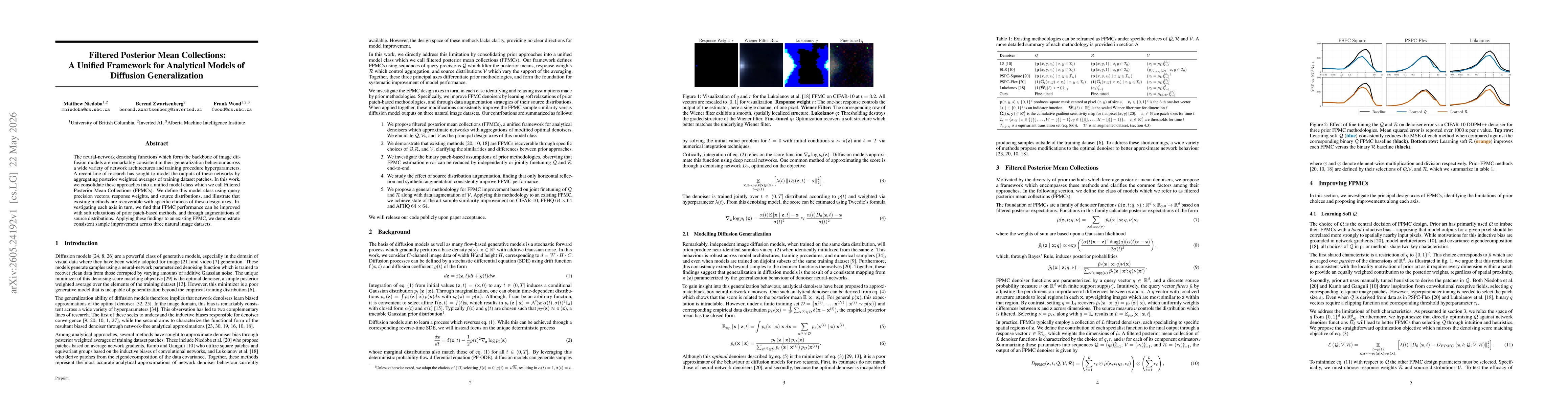 Thumbnail for Filtered Posterior Mean Collections: A Unified Framework for Analytical Models of Diffusion Generalization
