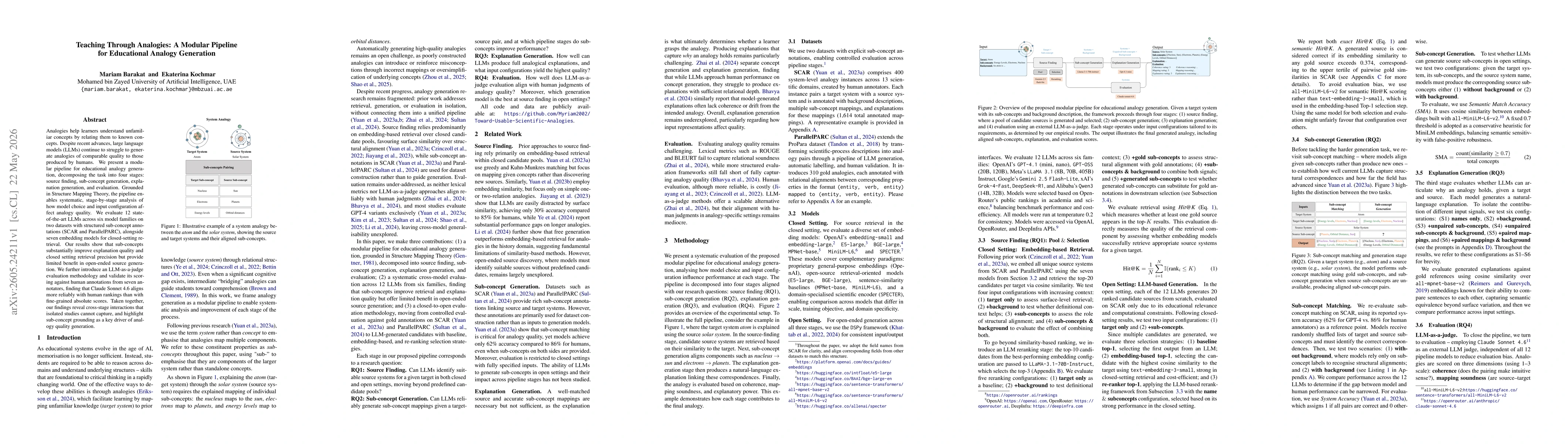 Thumbnail for Teaching Through Analogies: A Modular Pipeline for Educational Analogy Generation