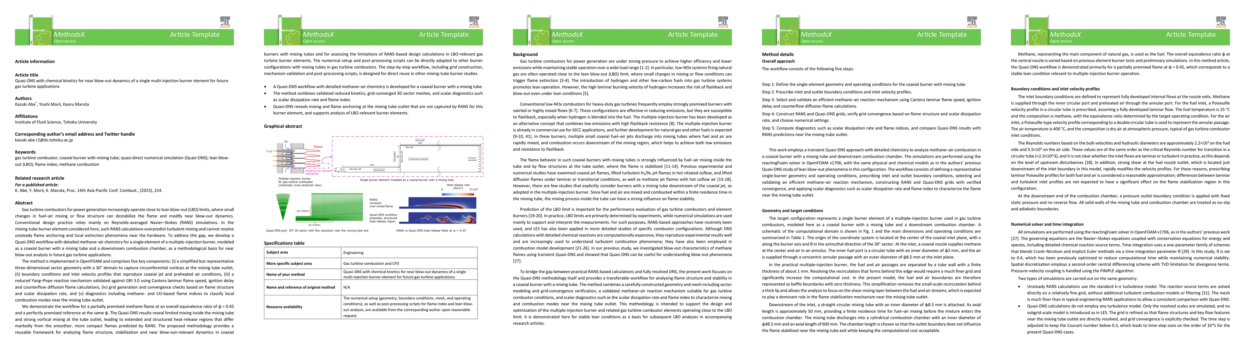 Thumbnail for Quasi-DNS with chemical kinetics for near blow-out dynamics of a single multi-injection burner element for future gas turbine applications
