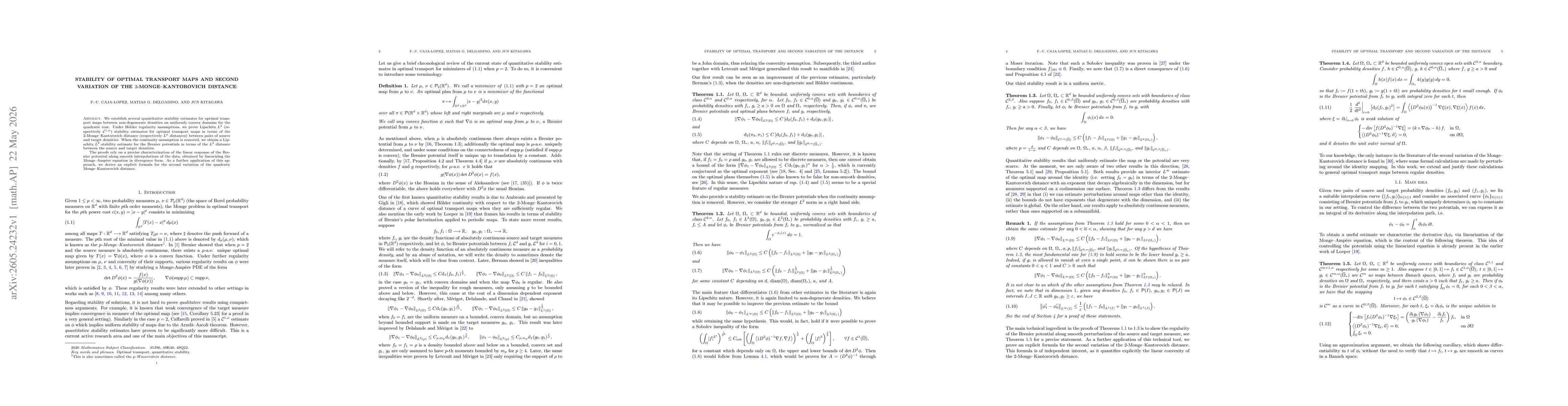 Thumbnail for Stability of optimal transport maps and second variation of the 2-Monge-Kantorovich distance