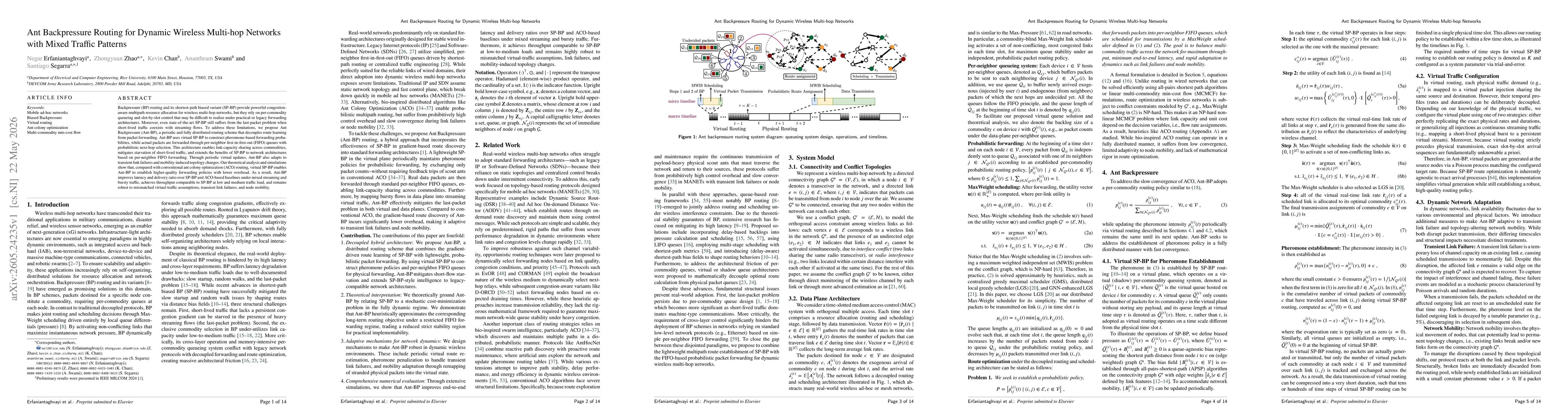 Thumbnail for Ant Backpressure Routing for Dynamic Wireless Multi-hop Networks with Mixed Traffic Patterns