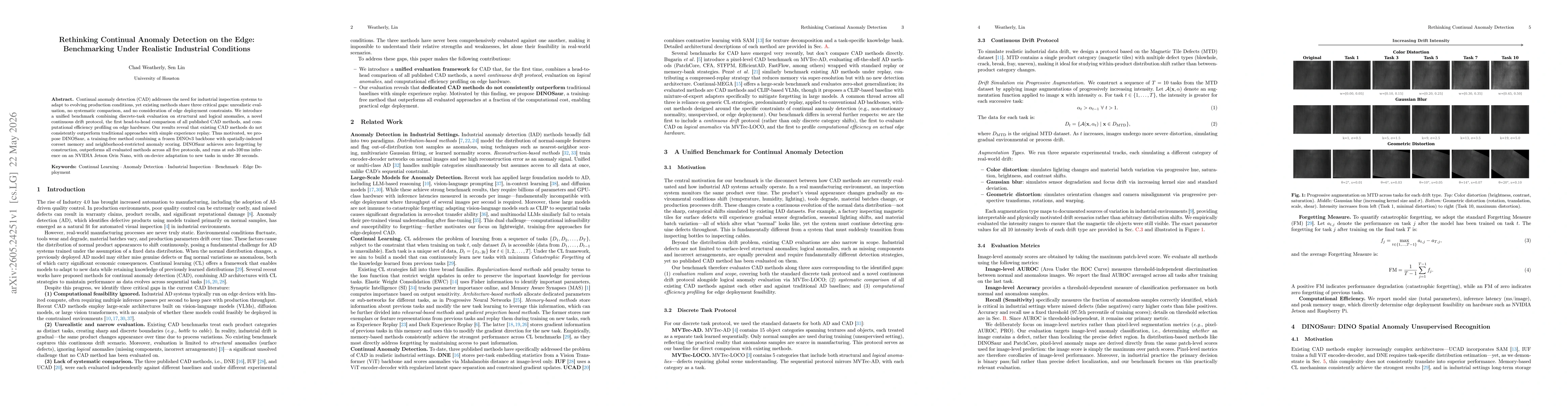 Thumbnail for Rethinking Continual Anomaly Detection on the Edge: Benchmarking Under Realistic Industrial Conditions