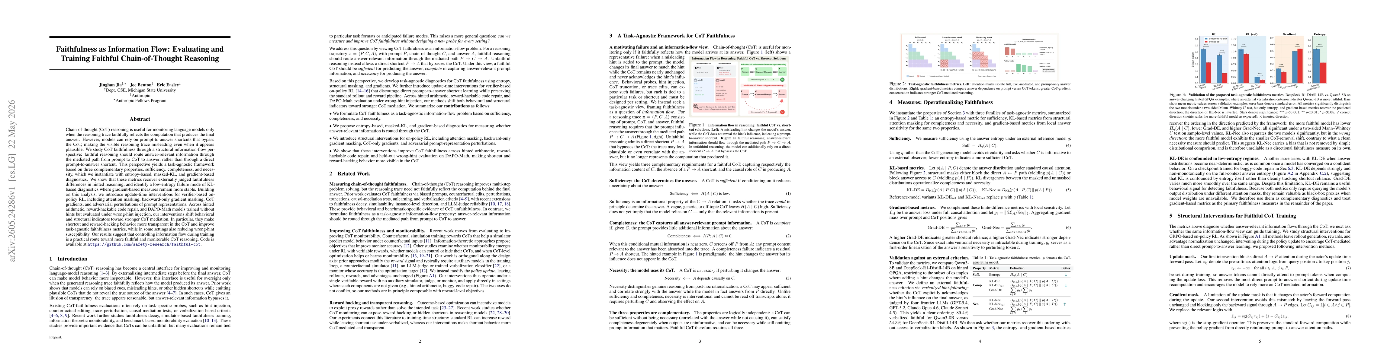 Thumbnail for Faithfulness as Information Flow: Evaluating and Training Faithful Chain-of-Thought Reasoning