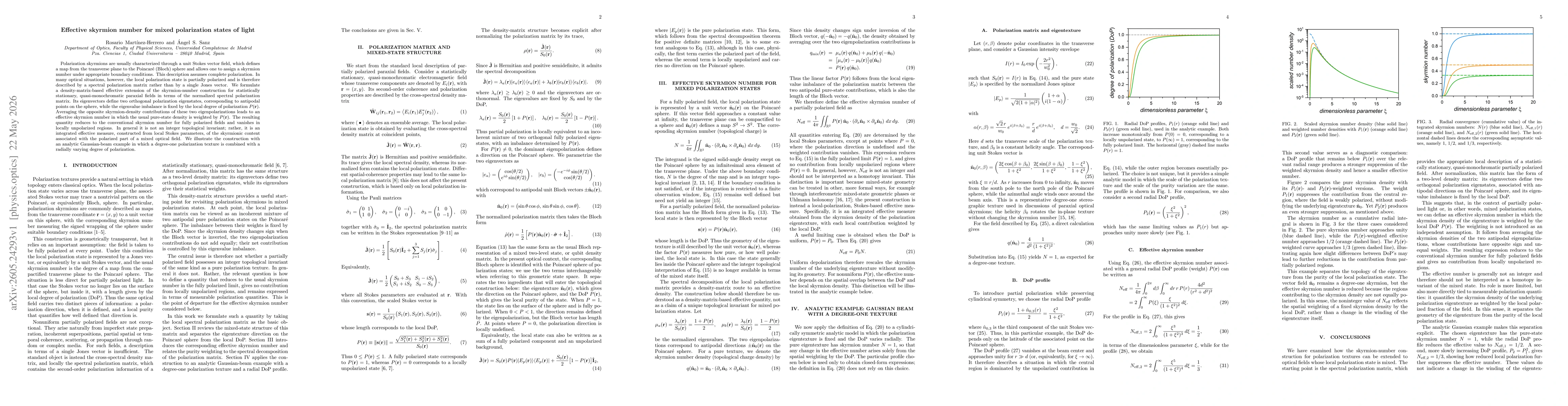 Thumbnail for Effective skyrmion number for mixed polarization states of light