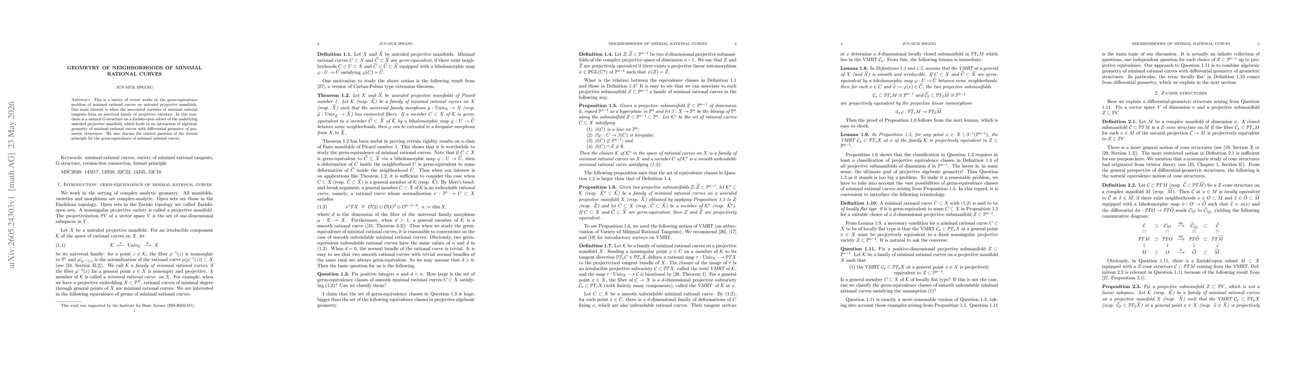 Thumbnail for Geometry of Neighborhoods of Minimal Rational Curves