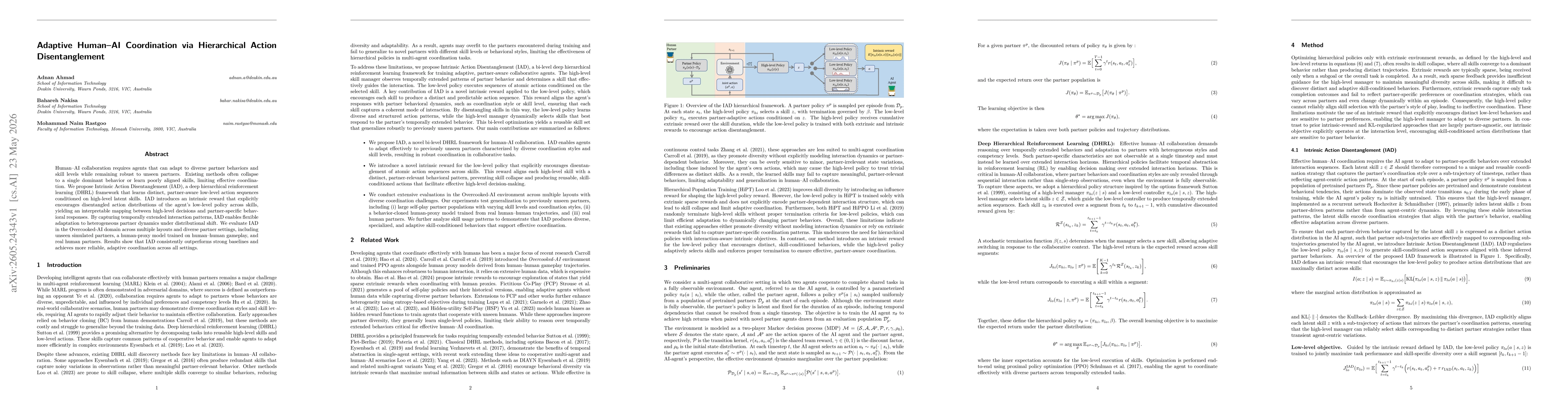 Thumbnail for Adaptive Human-AI Coordination via Hierarchical Action Disentanglement
