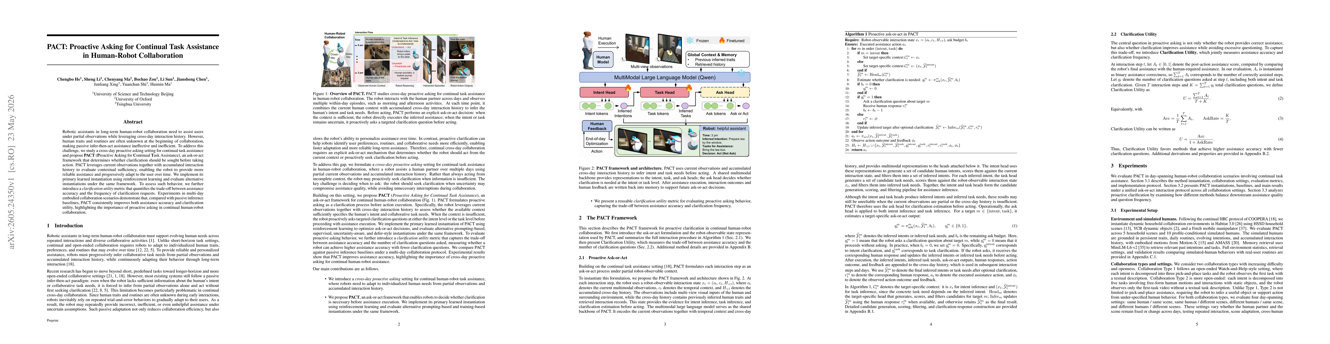 Thumbnail for PACT: Proactive Asking for Continual Task Assistance in Human-Robot Collaboration