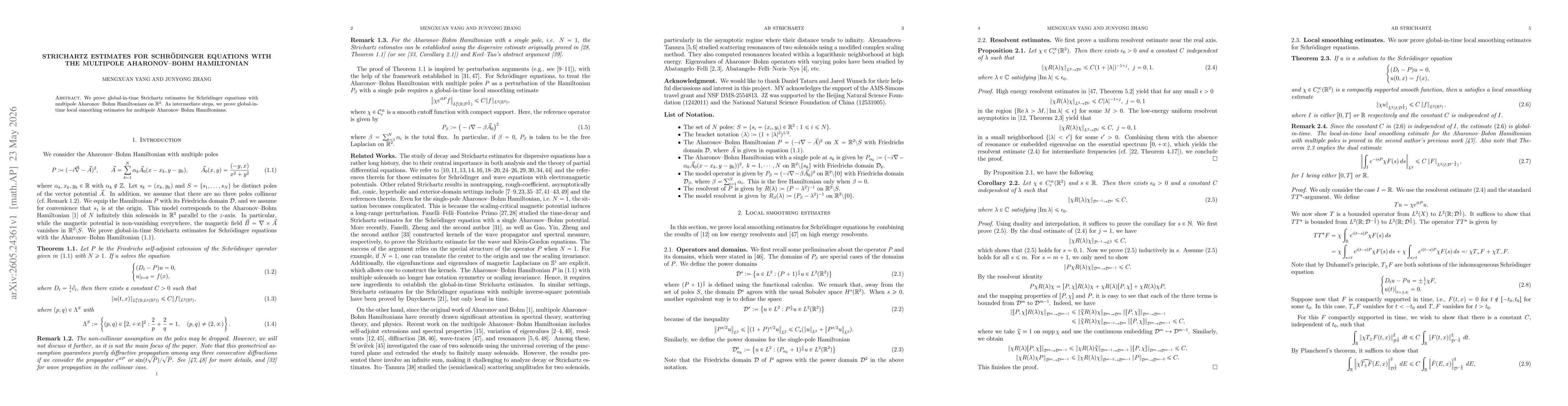 Thumbnail for Strichartz estimates for Schrödinger equations with the multipole Aharonov--Bohm Hamiltonian