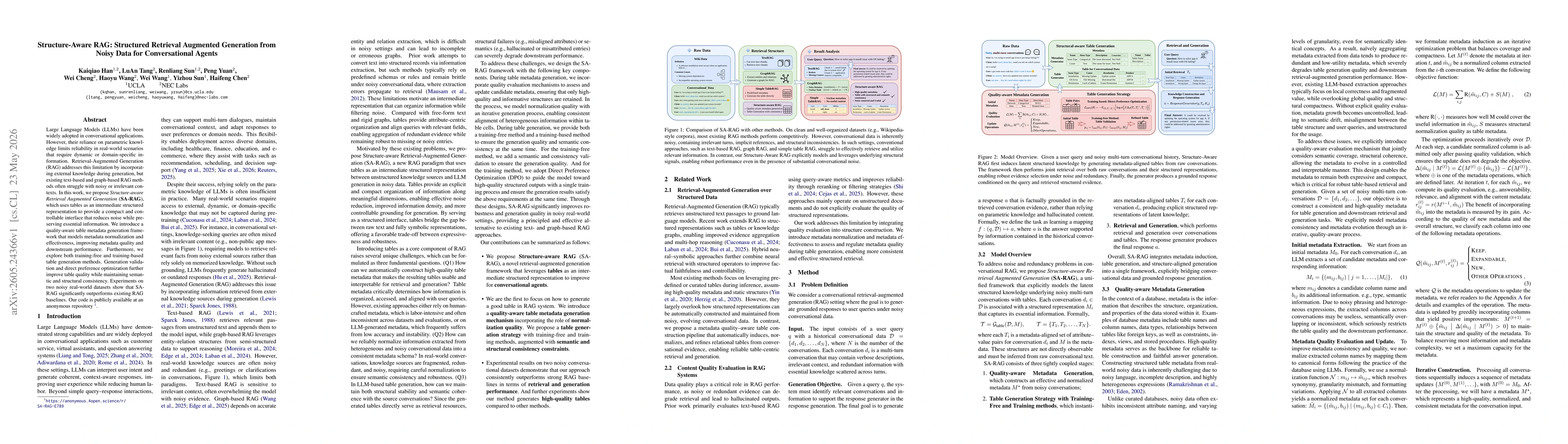 Thumbnail for Structure-Aware RAG: Structured Retrieval Augmented Generation from Noisy Data for Conversational Agents