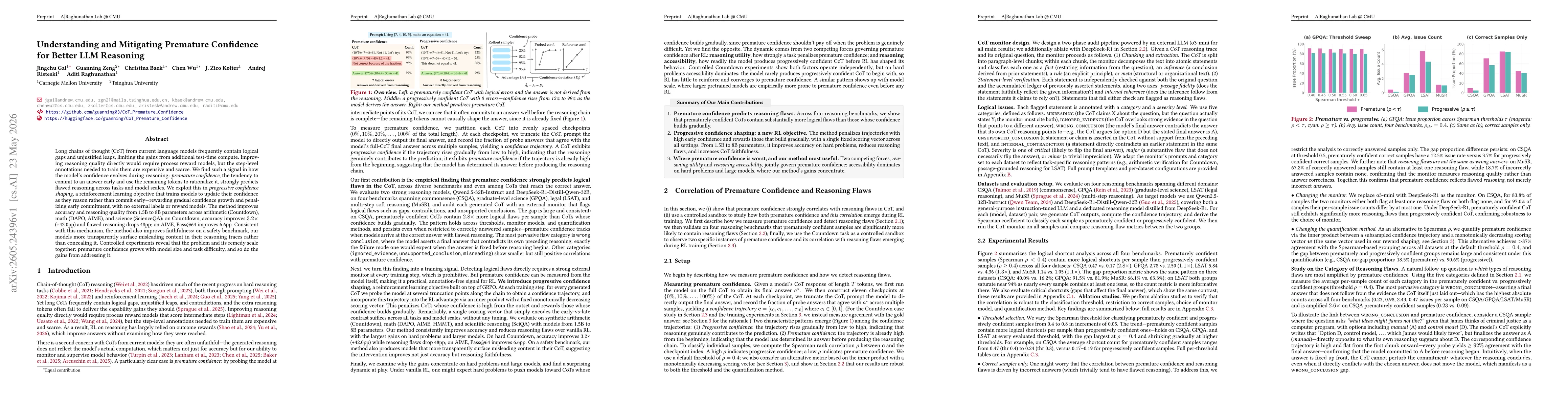 Thumbnail for Understanding and Mitigating Premature Confidence for Better LLM Reasoning
