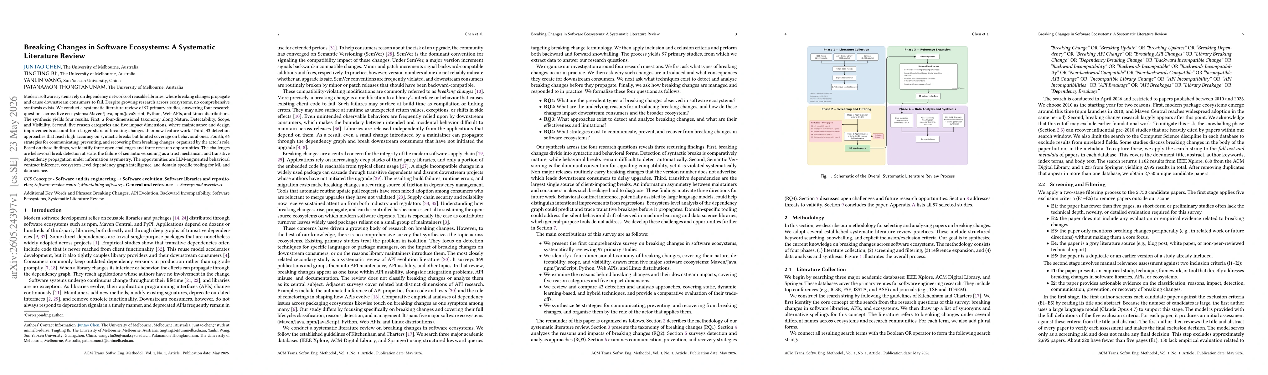 Thumbnail for Breaking Changes in Software Ecosystems: A Systematic Literature Review