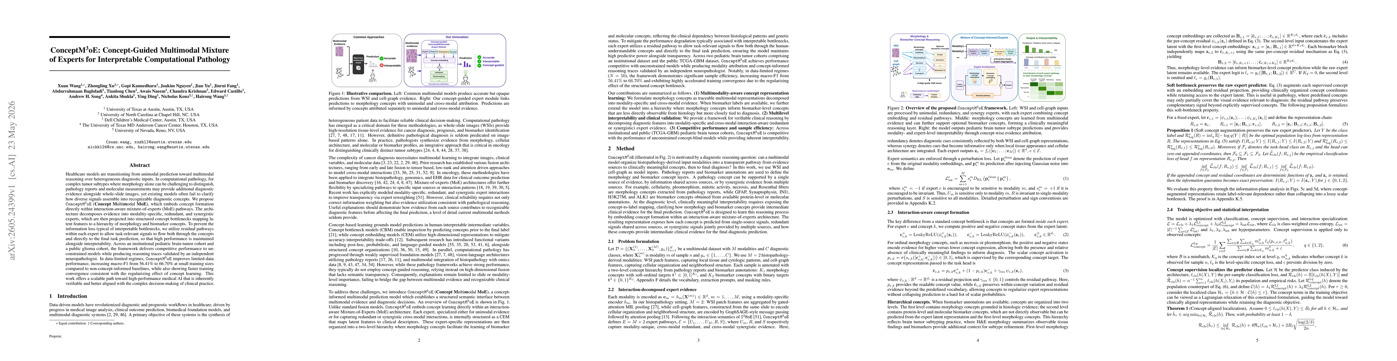 Thumbnail for ConceptM$^3$oE: Concept-Guided Multimodal Mixture of Experts for Interpretable Computational Pathology