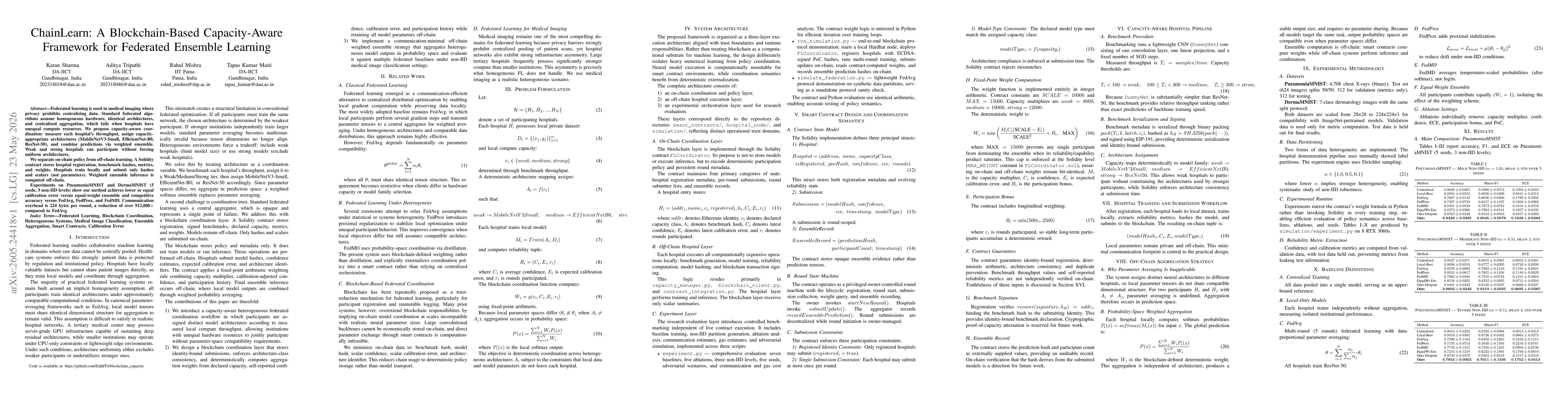 Thumbnail for ChainLearn: A Blockchain-Based Capacity-Aware Framework for Federated Ensemble Learning