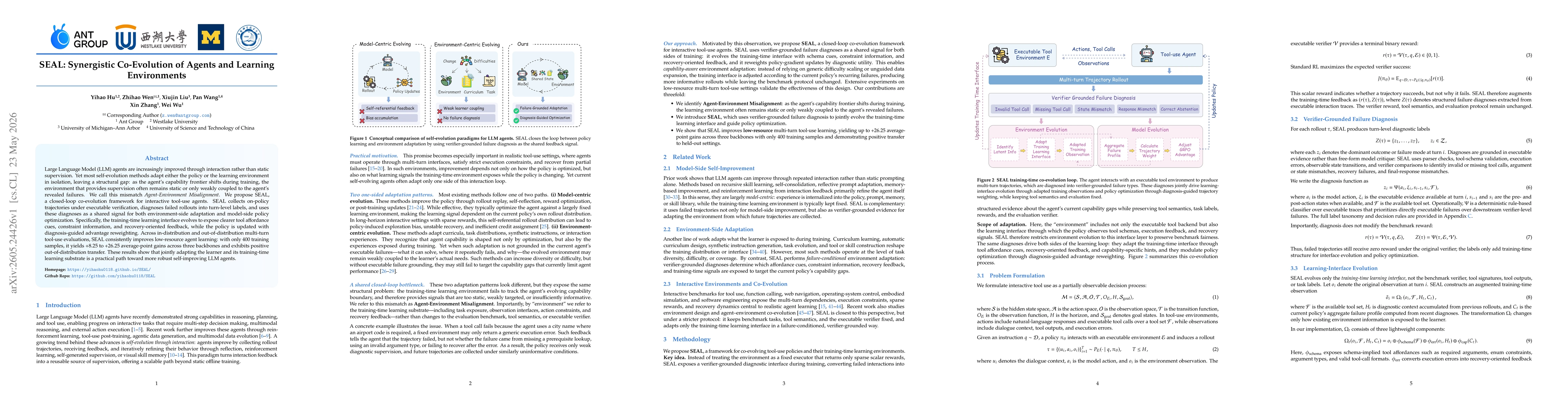 Thumbnail for SEAL: Synergistic Co-Evolution of Agents and Learning Environments