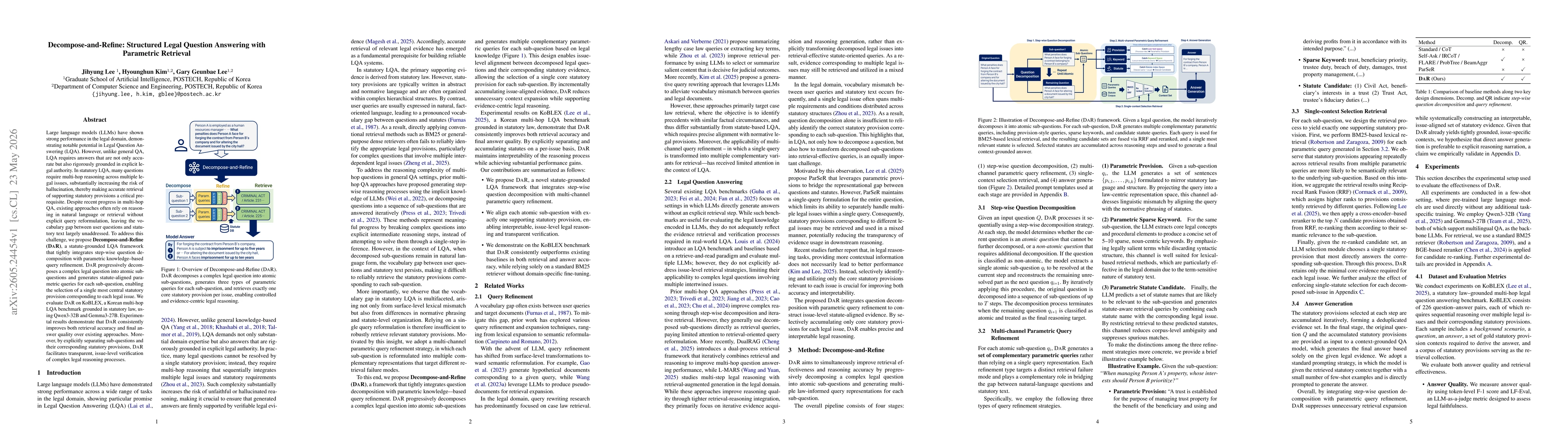 Thumbnail for Decompose-and-Refine: Structured Legal Question Answering with Parametric Retrieval