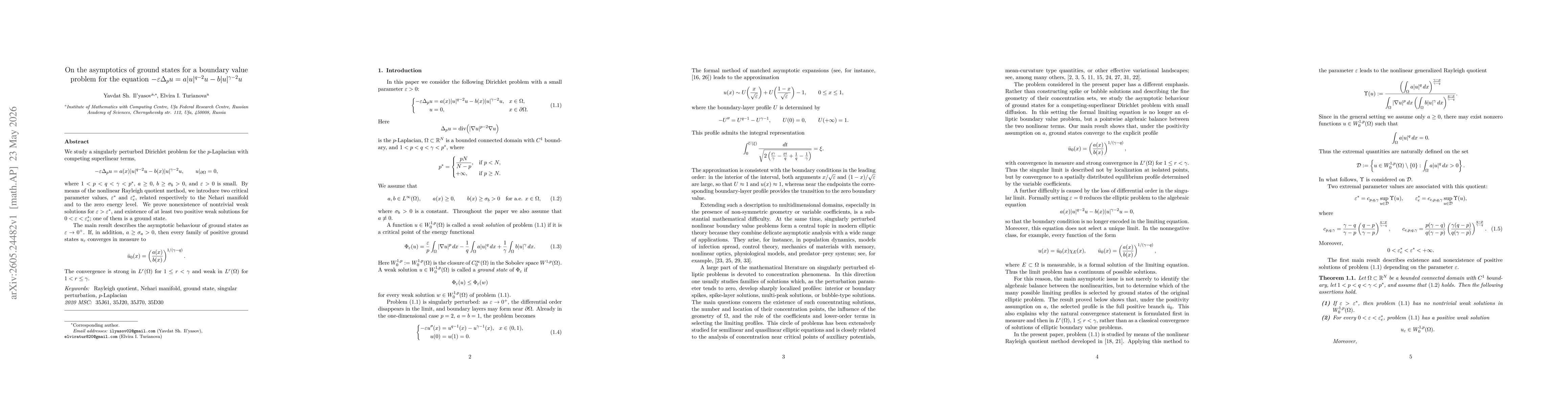 Thumbnail for On the asymptotics of ground states for a boundary value problem for the equation $-\varepsilon Δ_p u = a|u|^{q-2}u - b|u|^{γ-2}u$