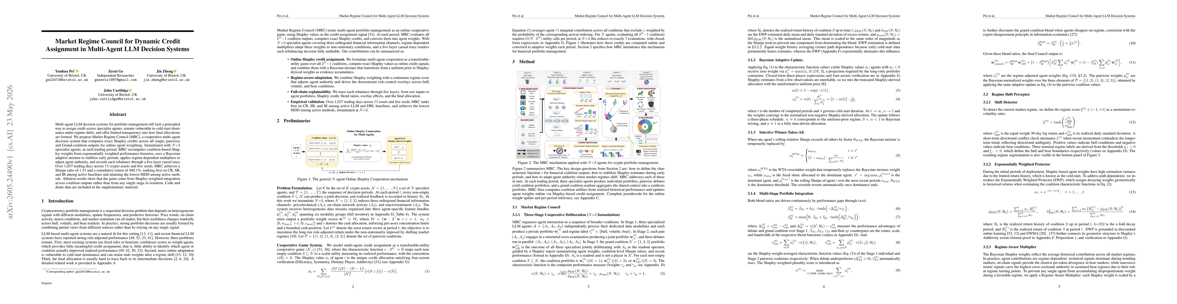 Thumbnail for Market Regime Council for Dynamic Credit Assignment in Multi-Agent LLM Decision Systems