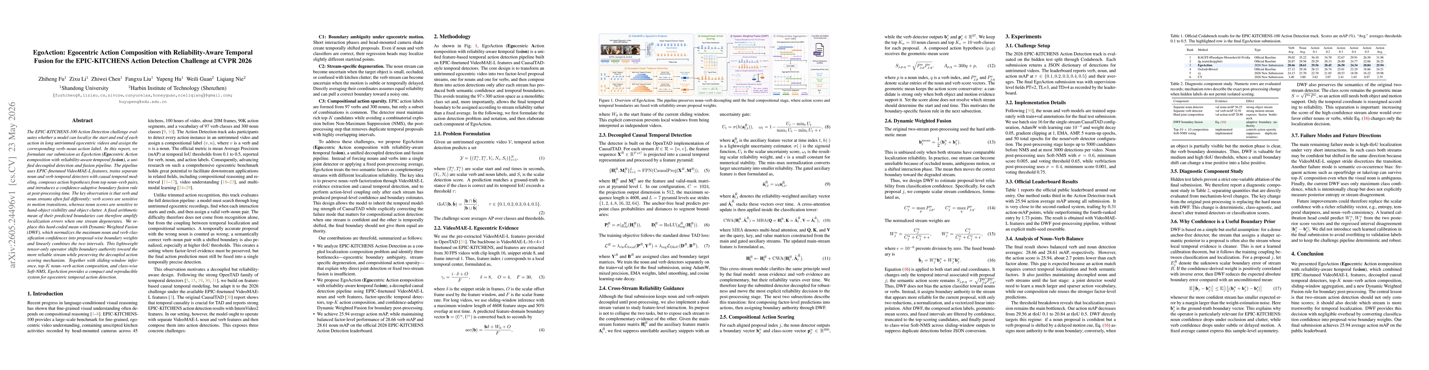 Thumbnail for EgoAction: Egocentric Action Composition with Reliability-Aware Temporal Fusion for the EPIC-KITCHENS Action Detection Challenge at CVPR 2026