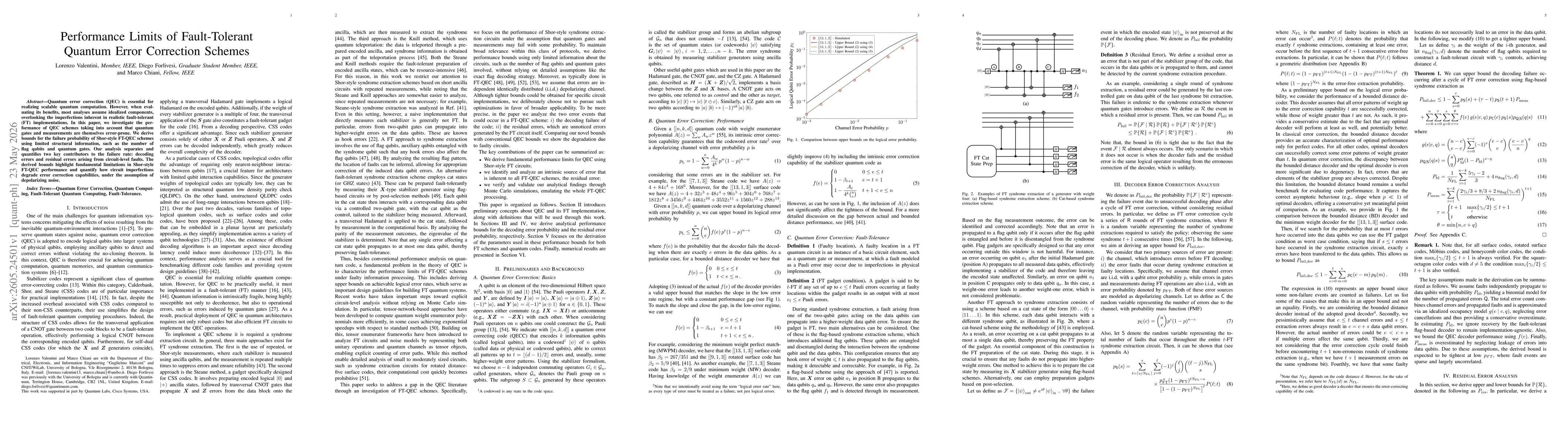 Thumbnail for Performance Limits of Fault-Tolerant Quantum Error Correction Schemes