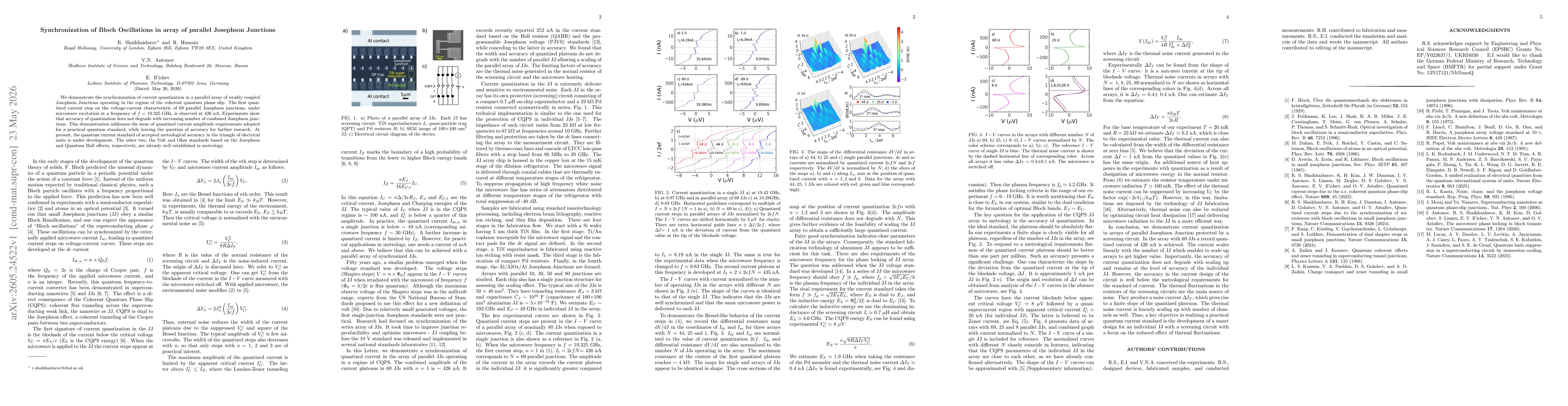 Thumbnail for Synchronization of Bloch Oscillations in array of parallel Josephson Junctions