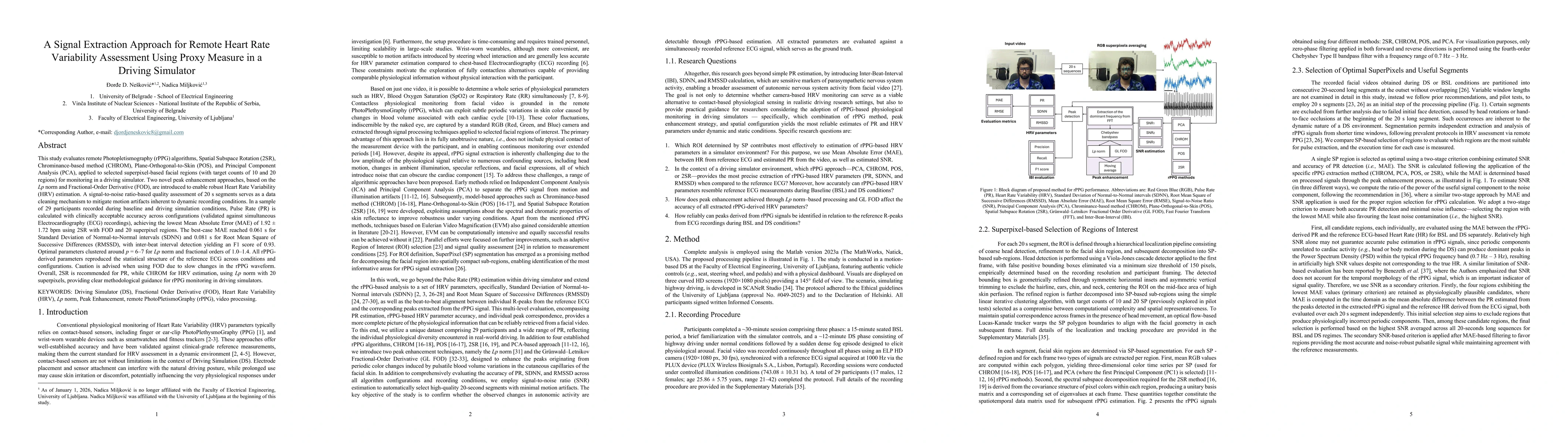 Thumbnail for A Signal Extraction Approach for Remote Heart Rate Variability Assessment Using Proxy Measure in a Driving Simulator