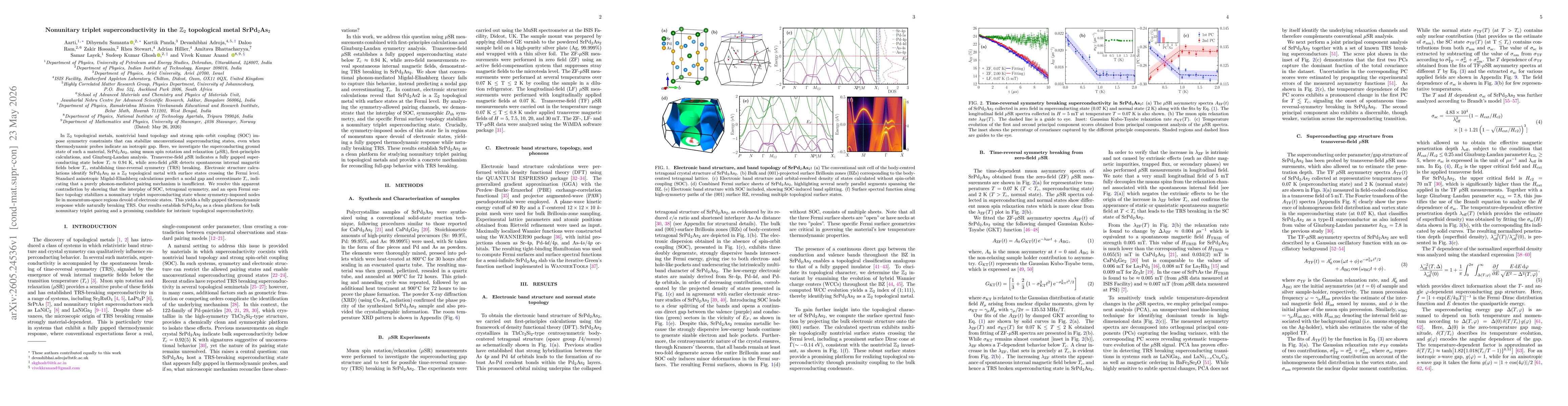 Thumbnail for Nonunitary triplet superconductivity in the Z2 topological metal SrPd2As2