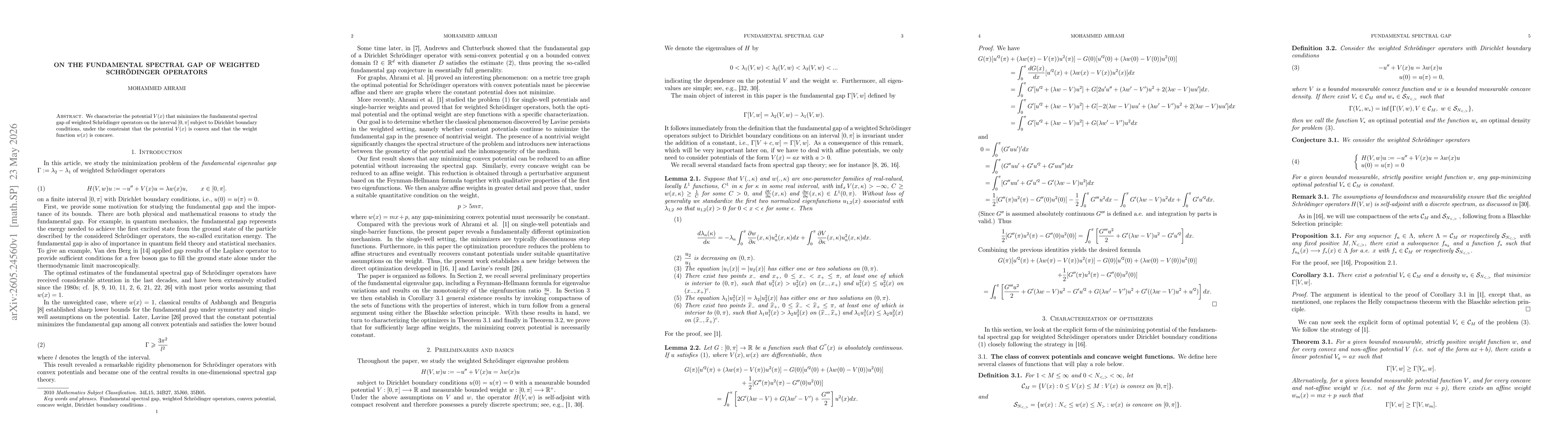 Thumbnail for On the fundamental spectral gap of weighted Schrodinger operators