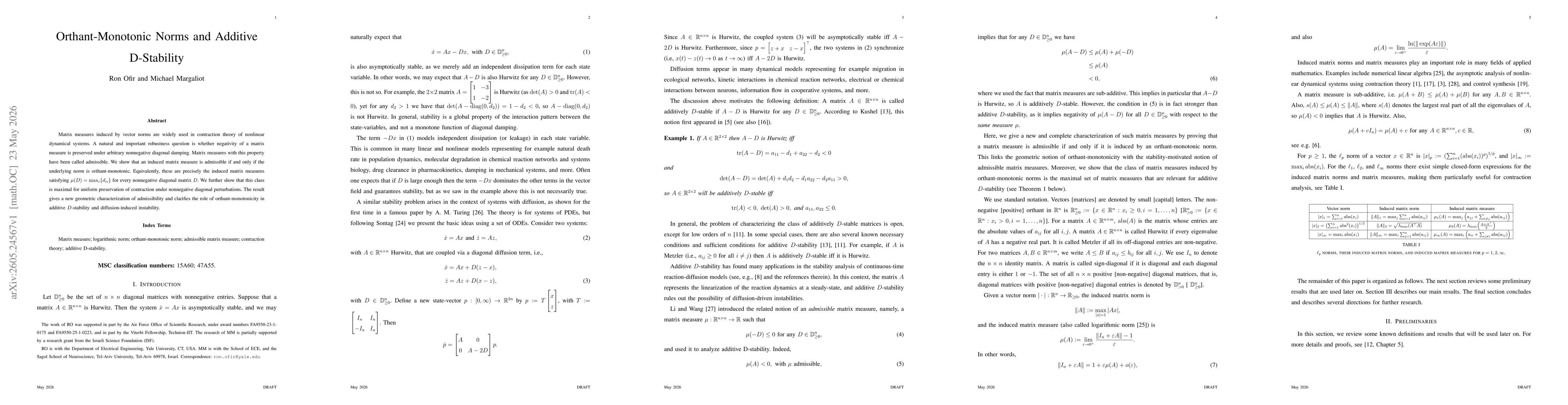 Thumbnail for Orthant-Monotonic Norms and Additive D-Stability