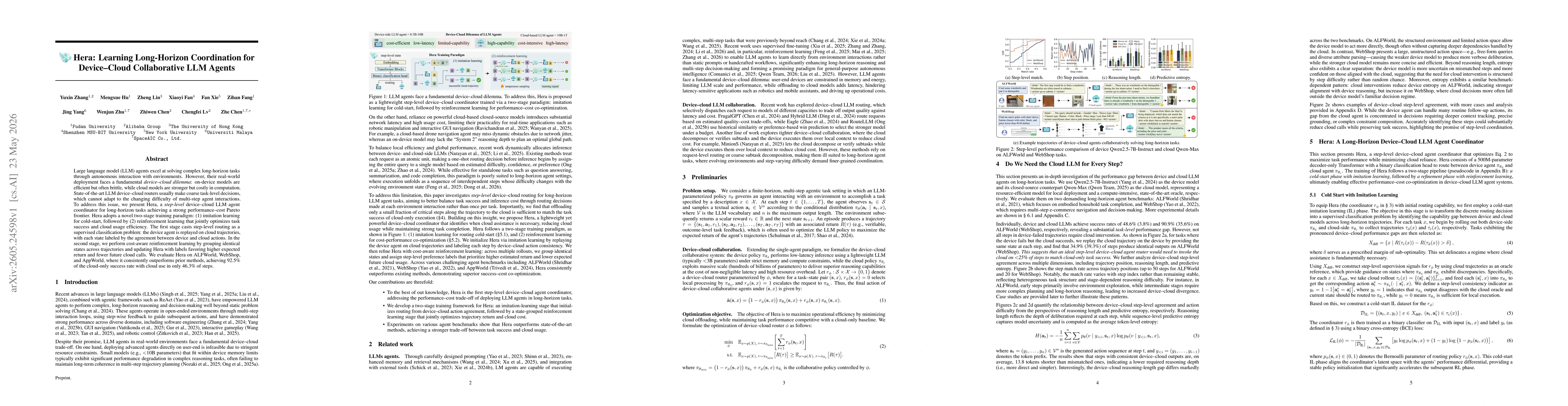 Thumbnail for Hera: Learning Long-Horizon Coordination for Device-Cloud Collaborative LLM Agents