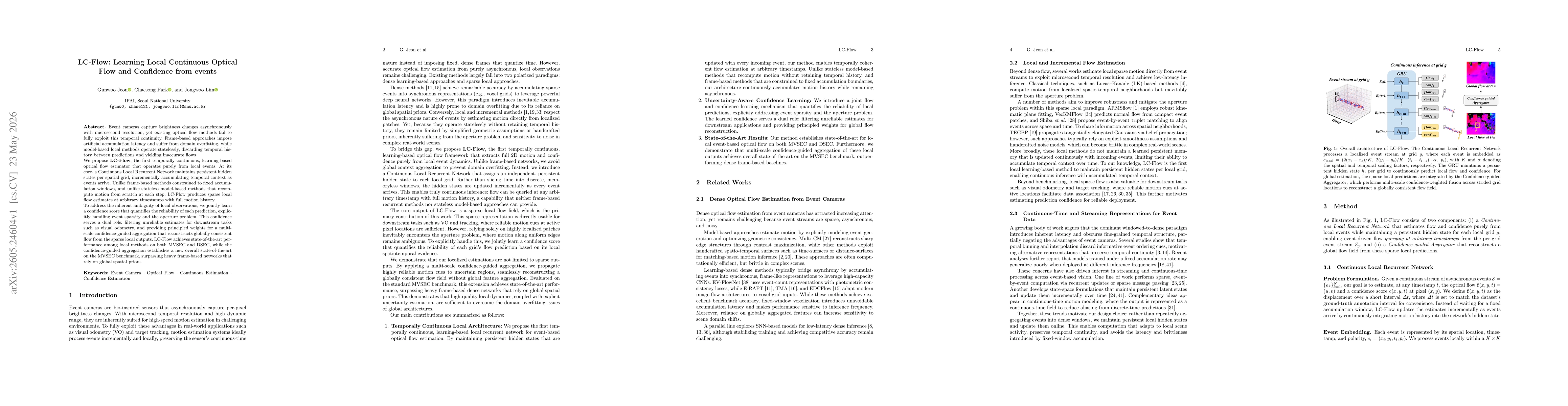 Thumbnail for LC-Flow: Learning Local Continuous Optical Flow and Confidence from events