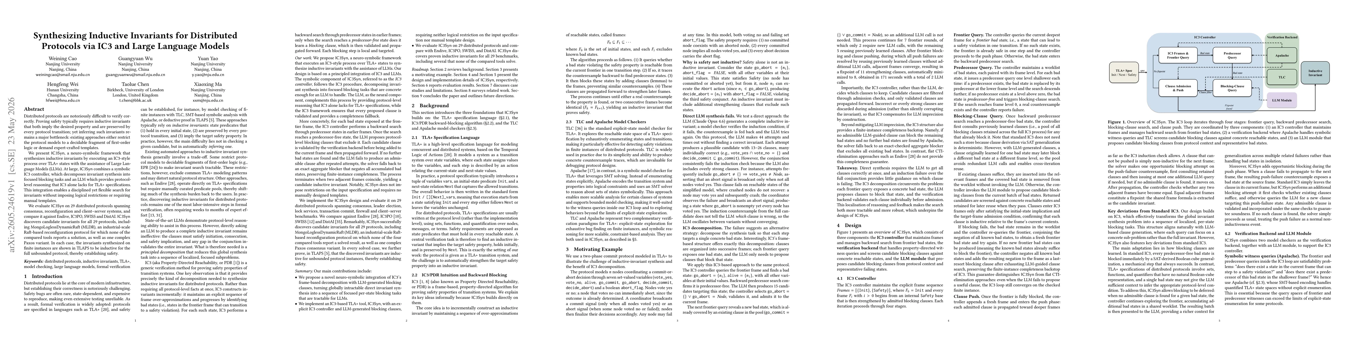 Thumbnail for Synthesizing Inductive Invariants for Distributed Protocols via IC3 and Large Language Models