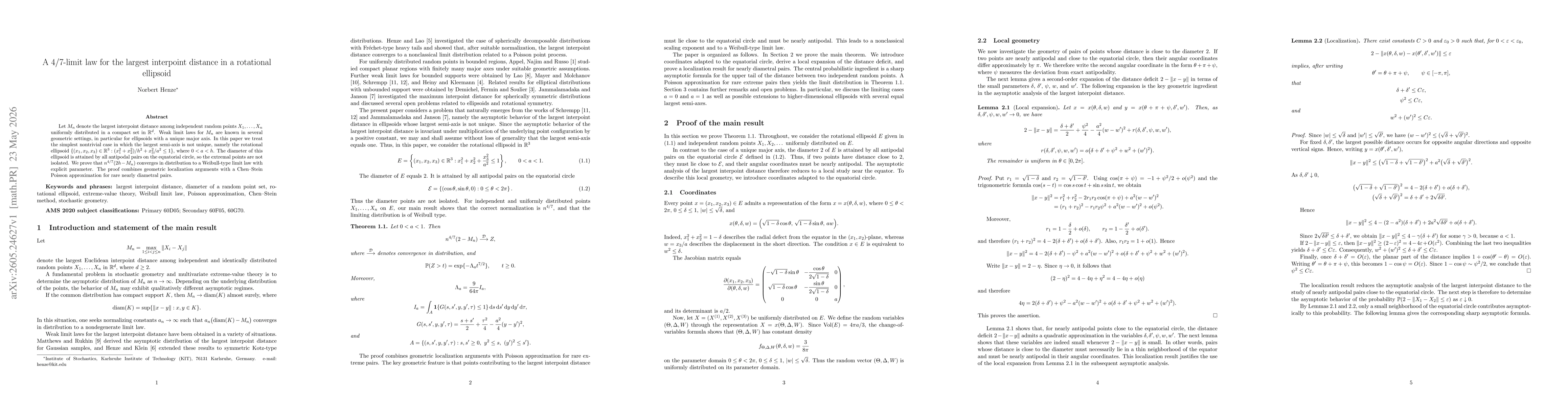 Thumbnail for A 4/7-limit law for the largest interpoint distance in a rotational ellipsoid