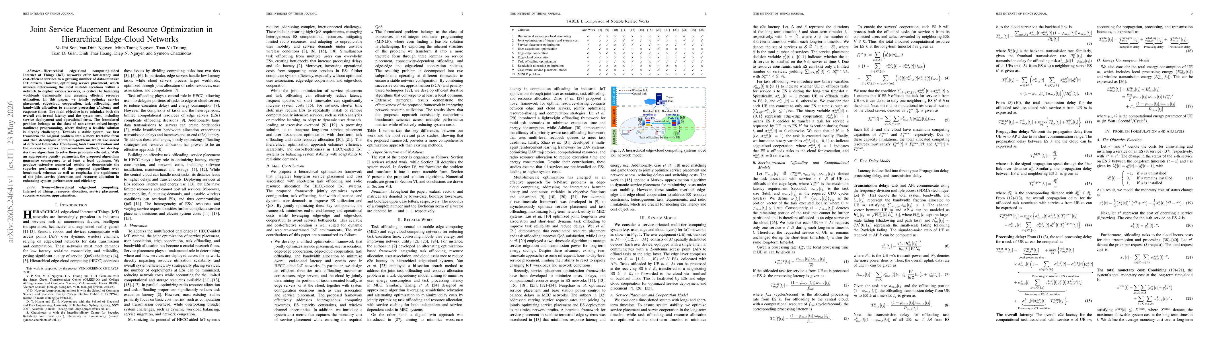 Thumbnail for Joint Service Placement and Resource Optimization in Hierarchical Edge-Cloud Networks