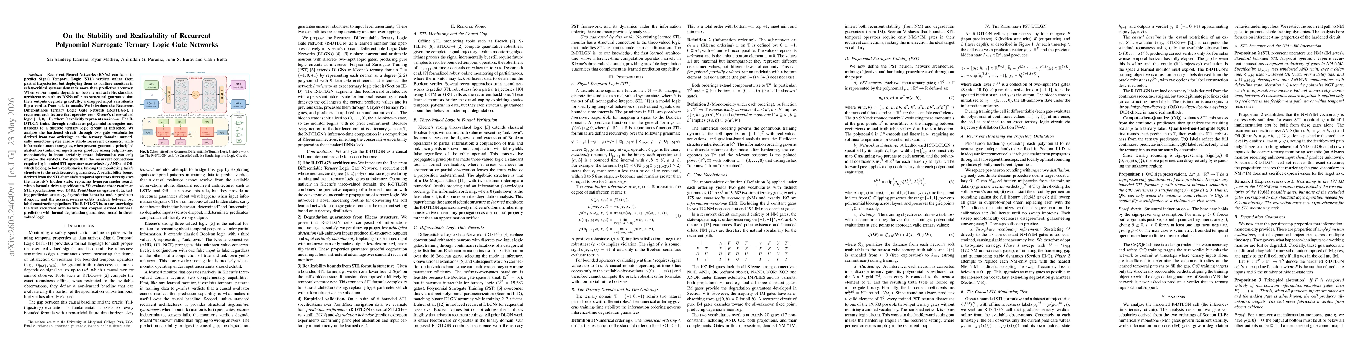 Thumbnail for On the Stability and Realizability of Recurrent Polynomial Surrogate Ternary Logic Gate Networks