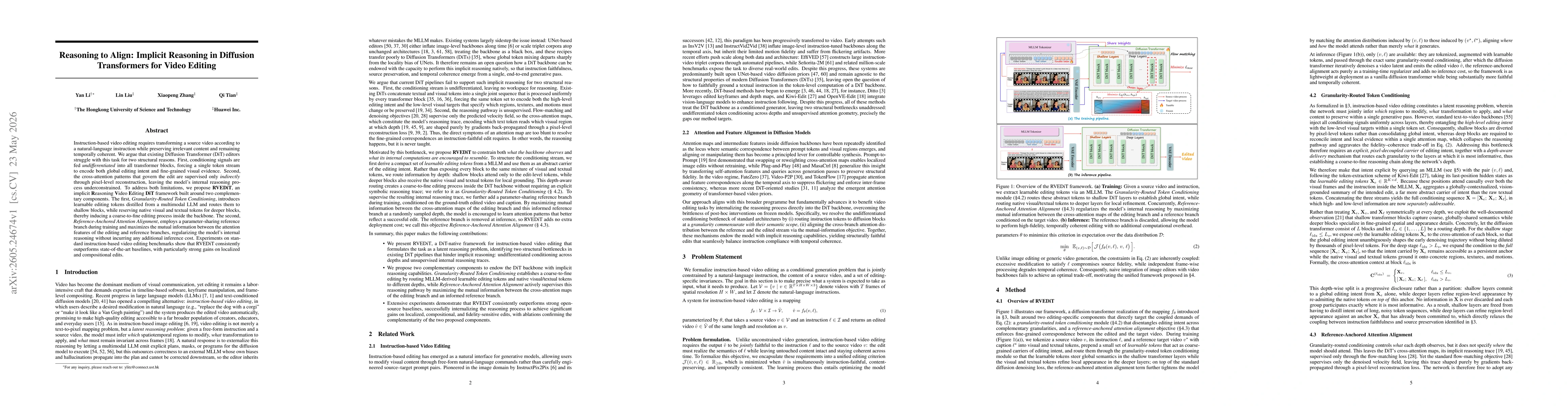 Thumbnail for Reasoning to Align: Implicit Reasoning in Diffusion Transformers for Video Editing