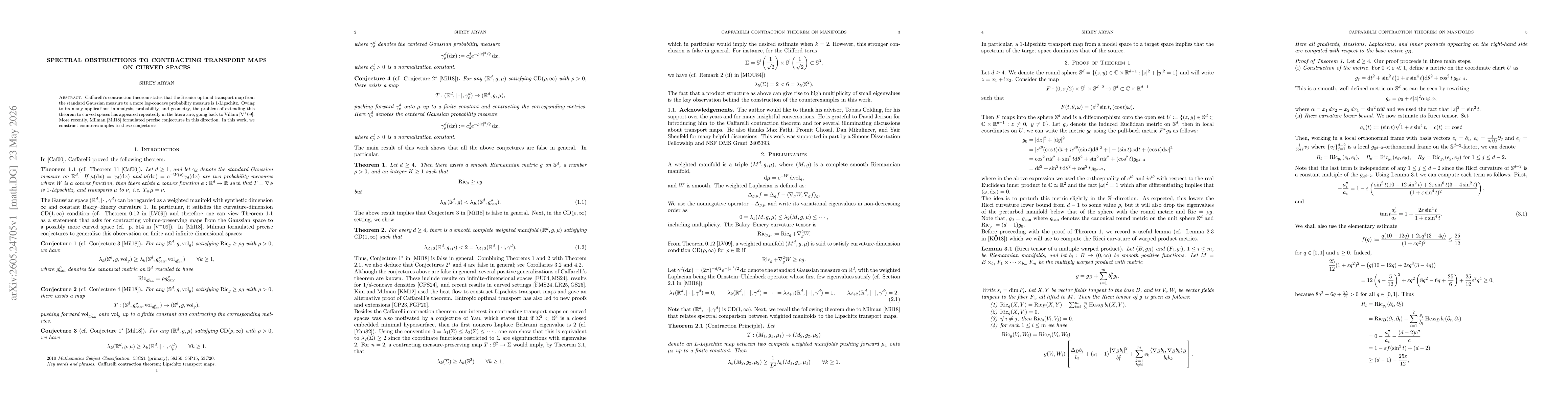 Thumbnail for Spectral Obstructions to Contracting Transport Maps on Curved Spaces