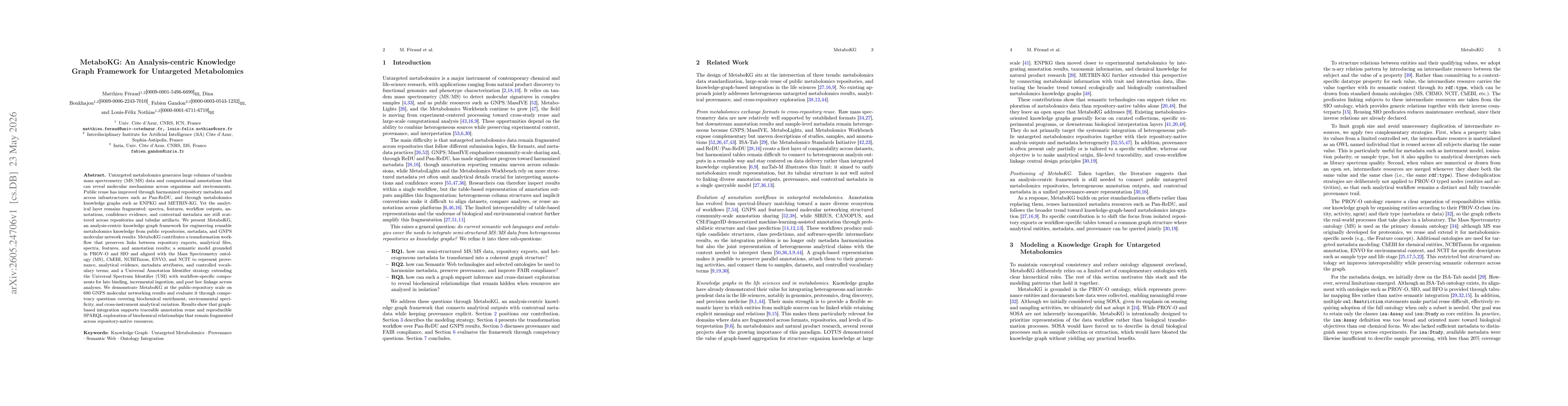 Thumbnail for MetaboKG: An Analysis-centric Knowledge Graph Framework for Untargeted Metabolomics