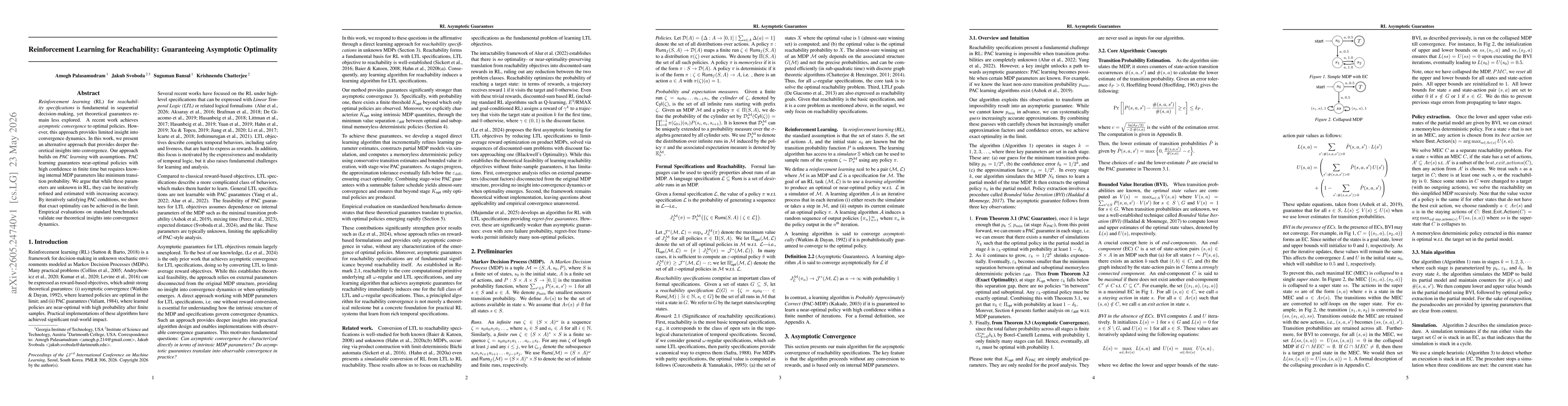 Thumbnail for Reinforcement Learning for Reachability: Guaranteeing Asymptotic Optimality