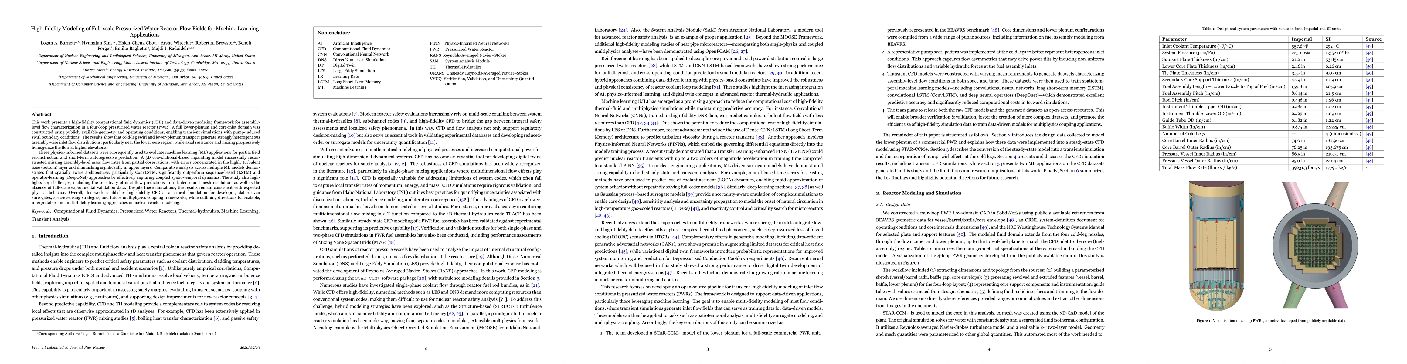 Thumbnail for High-fidelity Modeling of Full-scale Pressurized Water Reactor Flow Fields for Machine Learning Applications