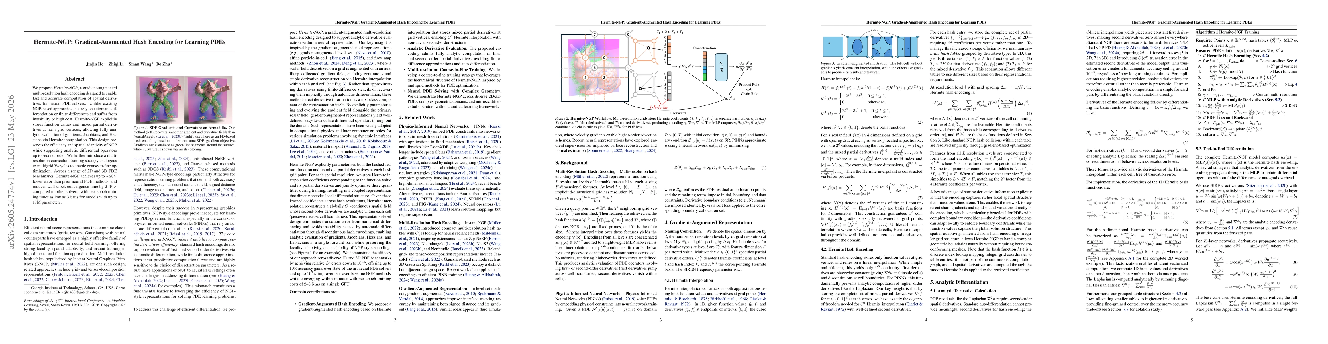 Thumbnail for Hermite-NGP: Gradient-Augmented Hash Encoding for Learning PDEs