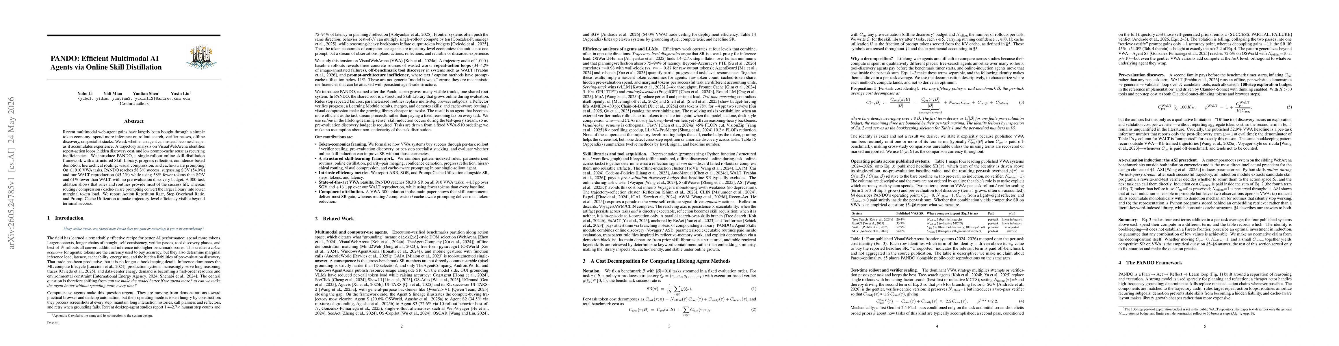 Thumbnail for PANDO: Efficient Multimodal AI Agents via Online Skill Distillation