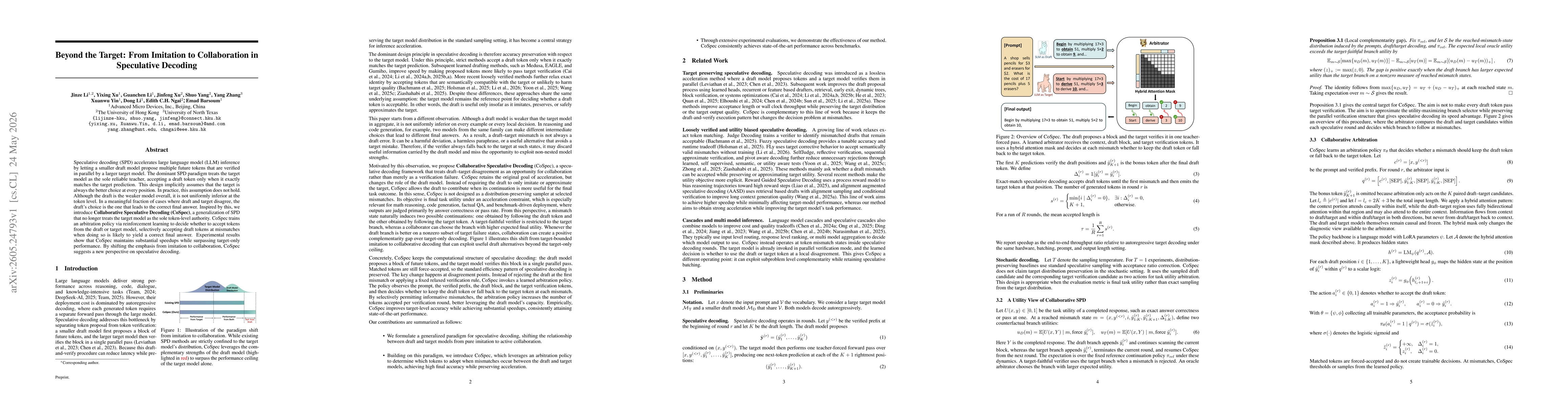 Thumbnail for Beyond the Target: From Imitation to Collaboration in Speculative Decoding