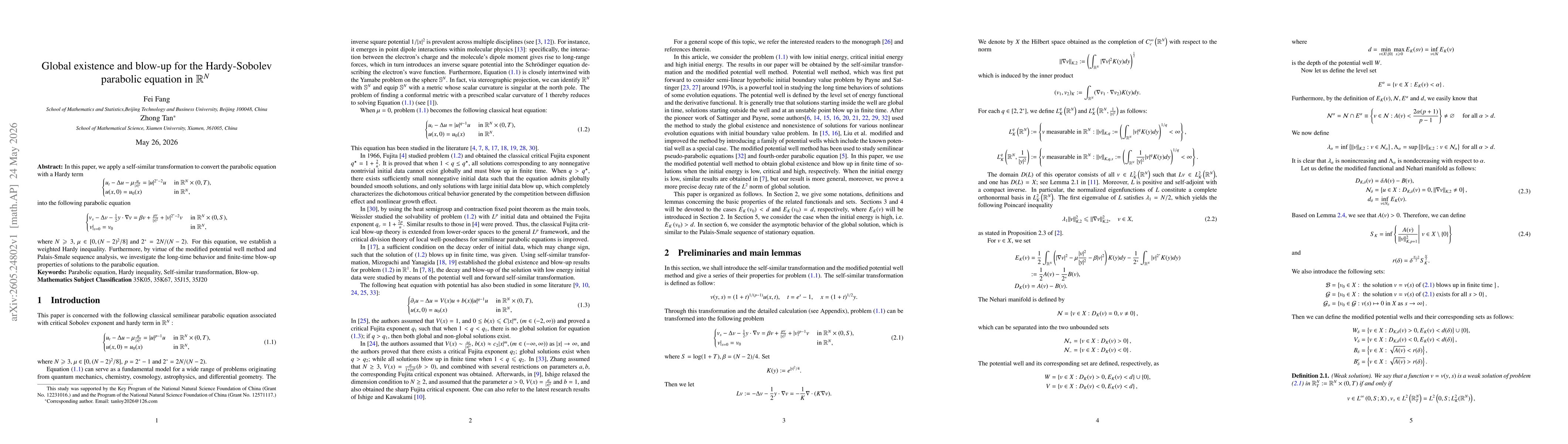 Thumbnail for Global existence and blow-up for the Hardy-Sobolev parabolic equation in RN