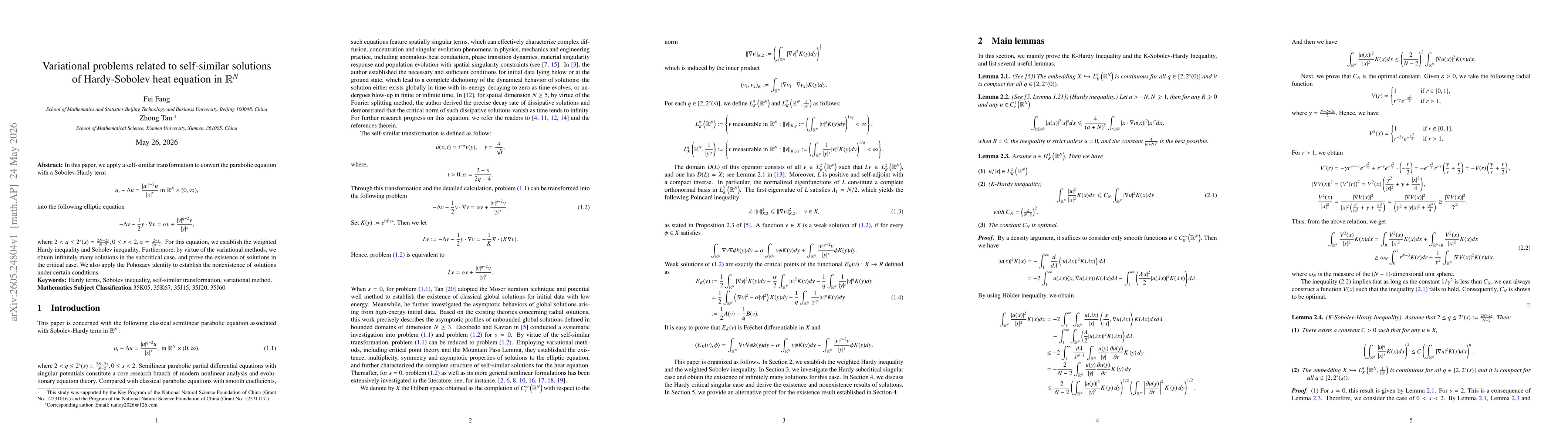 Thumbnail for Variational problems related to self-similar solutions of Hardy-Sobolev heat equation in RN