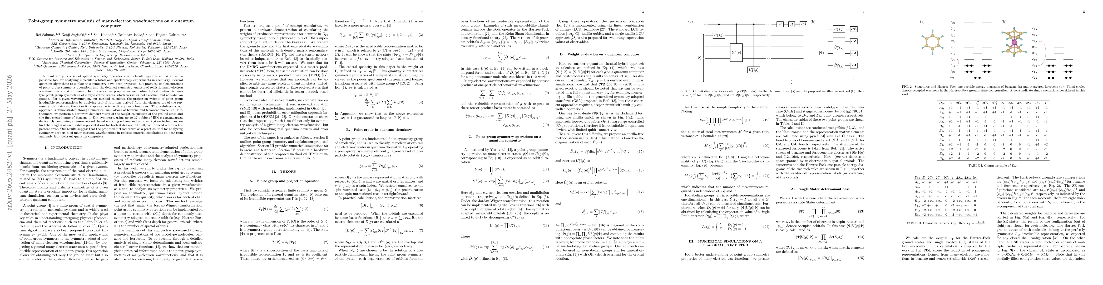 Thumbnail for Point-group symmetry analysis of many-electron wavefunctions on a quantum computer