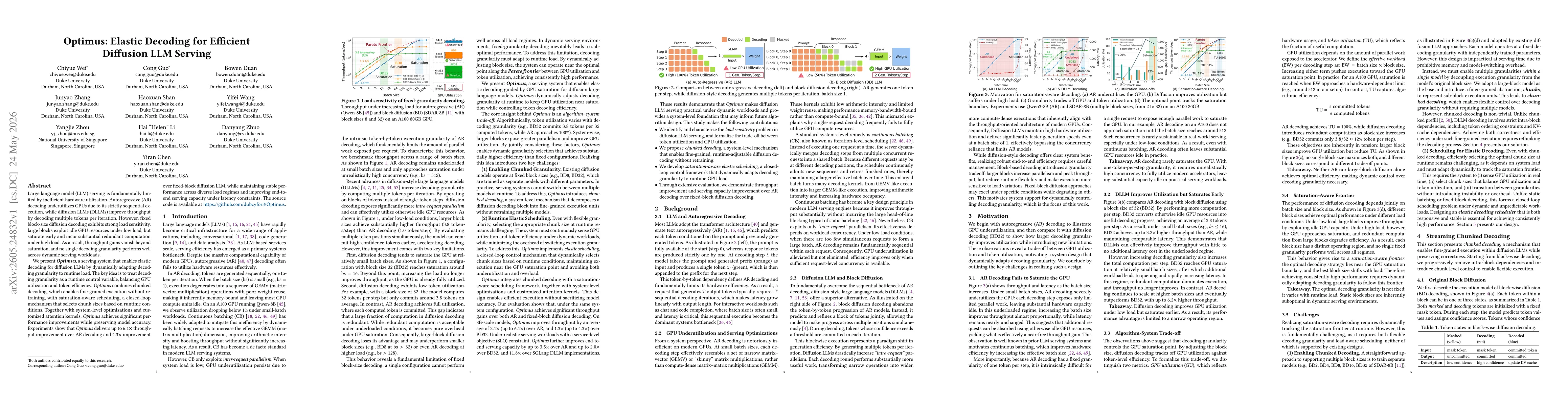 Thumbnail for Optimus: Elastic Decoding for Efficient Diffusion LLM Serving