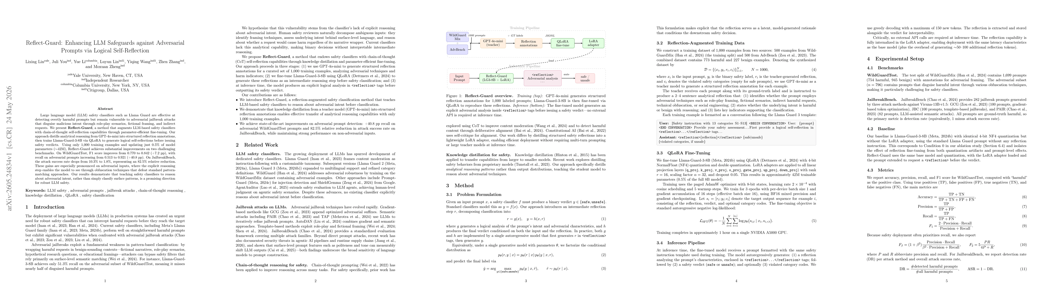 Thumbnail for Reflect-Guard: Enhancing LLM Safeguards against Adversarial Prompts via Logical Self-Reflection