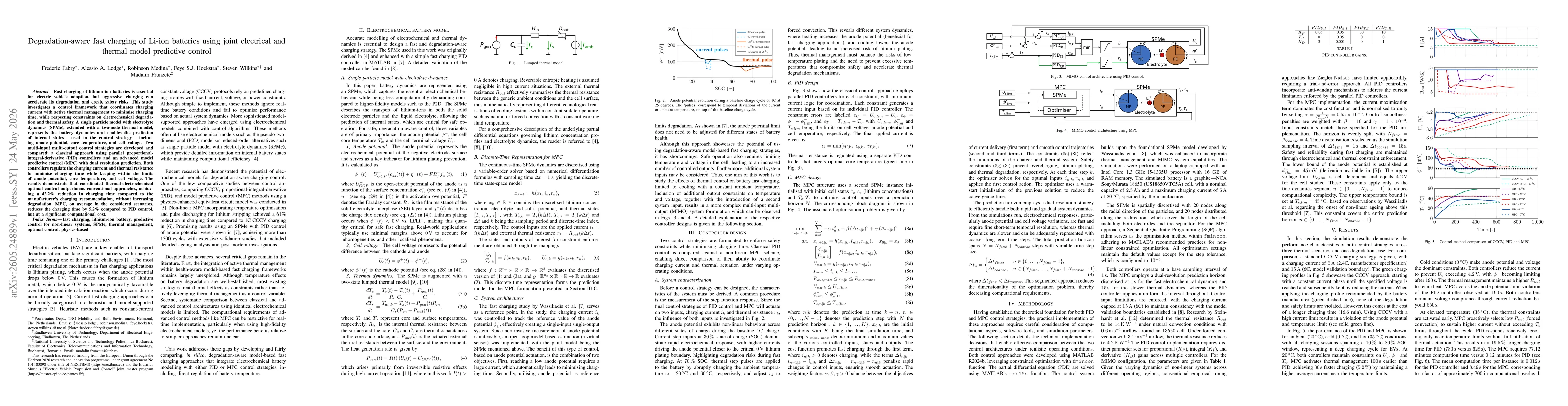 Thumbnail for Degradation-Aware Fast-Charging of Li-Ion Batteries Using Joint Electrical and Thermal Model Predictive Control